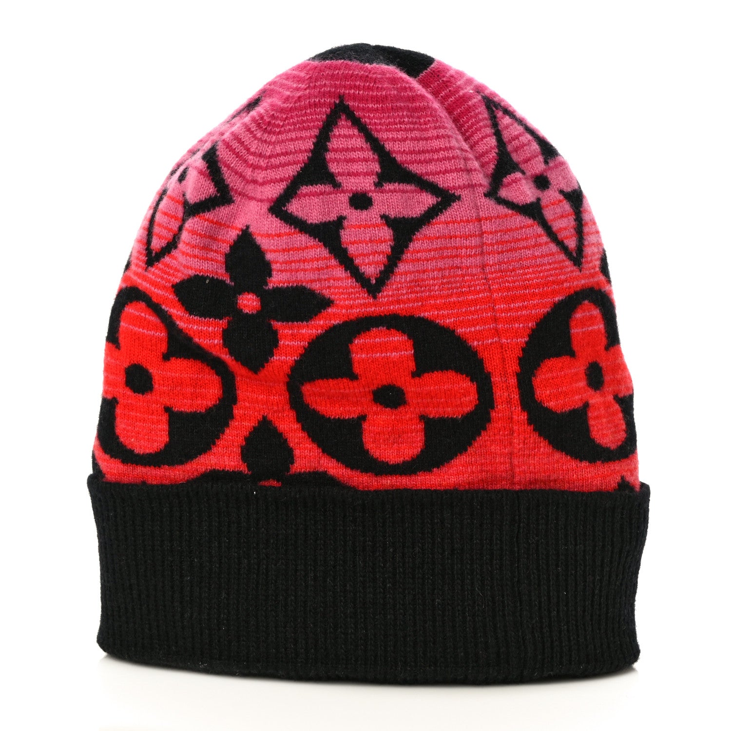 Louis Vuitton Wool Cashmere Monogram Sunset Snood Hat Black 2 of 10