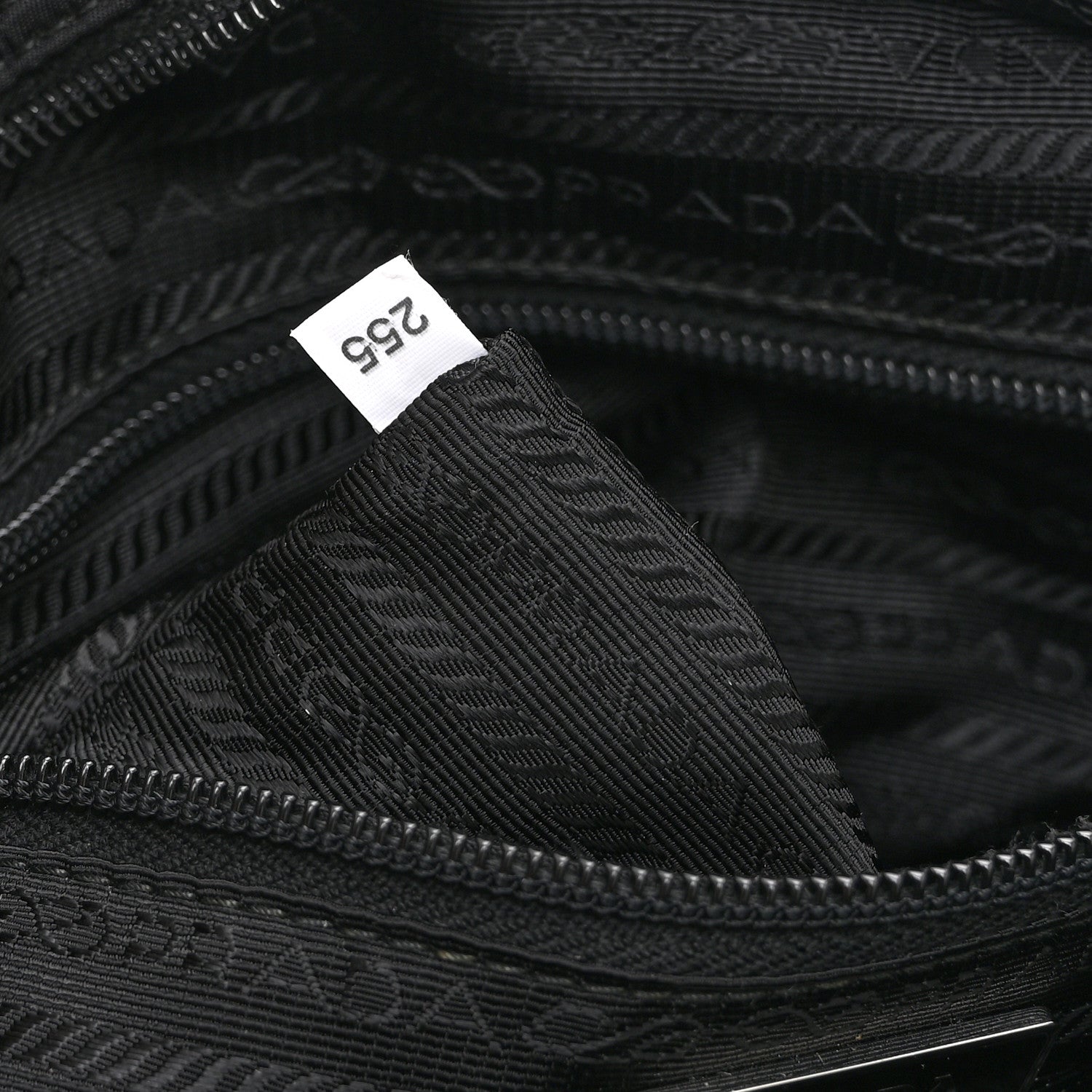 Prada Re-Nylon Vela Saffiano Pocket Double Zip Shoulder Bag Black 7 of 10