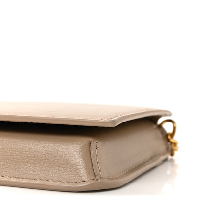 Saint Laurent Smooth Calfskin Monogram Phone Holder Crossbody Dark Beige 9 of 9