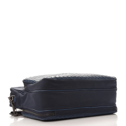 Bottega Veneta Canvas Calfskin Intrecciato Messenger Tourmaline Pacific 4 of 10