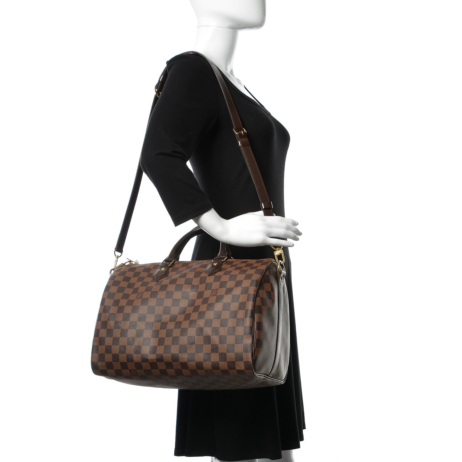 Louis Vuitton Damier Ebene Speedy Bandouliere 35 2 of 12