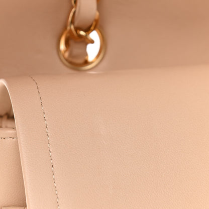Chanel Lambskin Quilted Medium Double Flap Beige 10 of 11