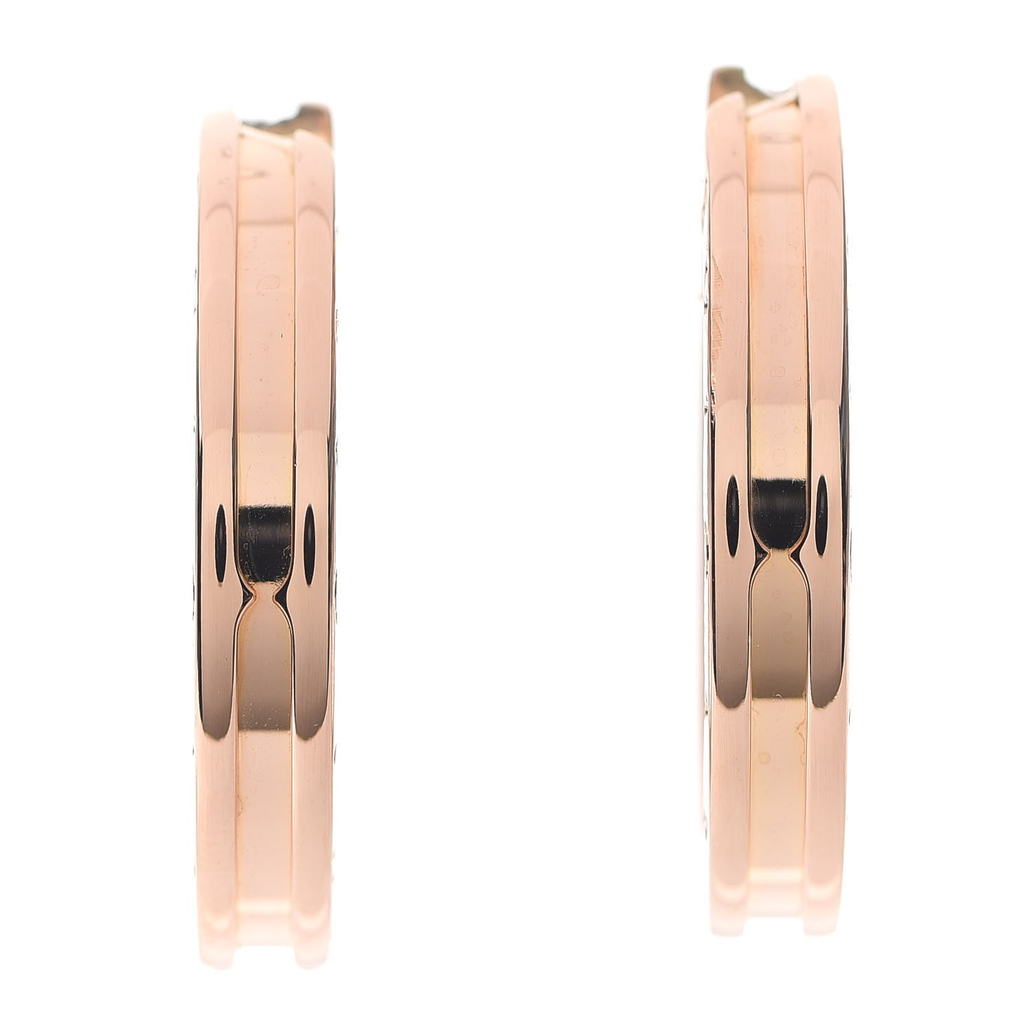 Bulgari 18K Rose Gold B.Zero1 Hoop Earrings 1 of 6