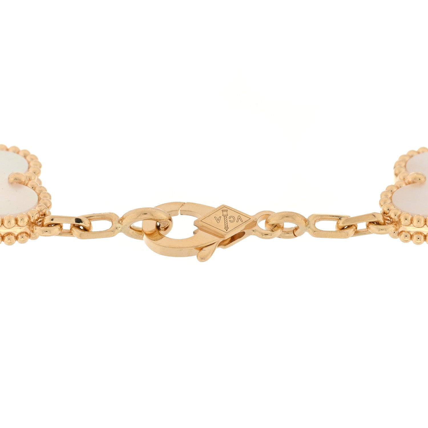 Van Cleef & Arpels 18K Yellow Gold Mother of Pearl 5 Motifs Vintage Alhambra Bracelet 3 of 4