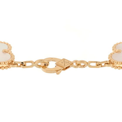 Van Cleef & Arpels 18K Yellow Gold Mother of Pearl 5 Motifs Vintage Alhambra Bracelet 3 of 4