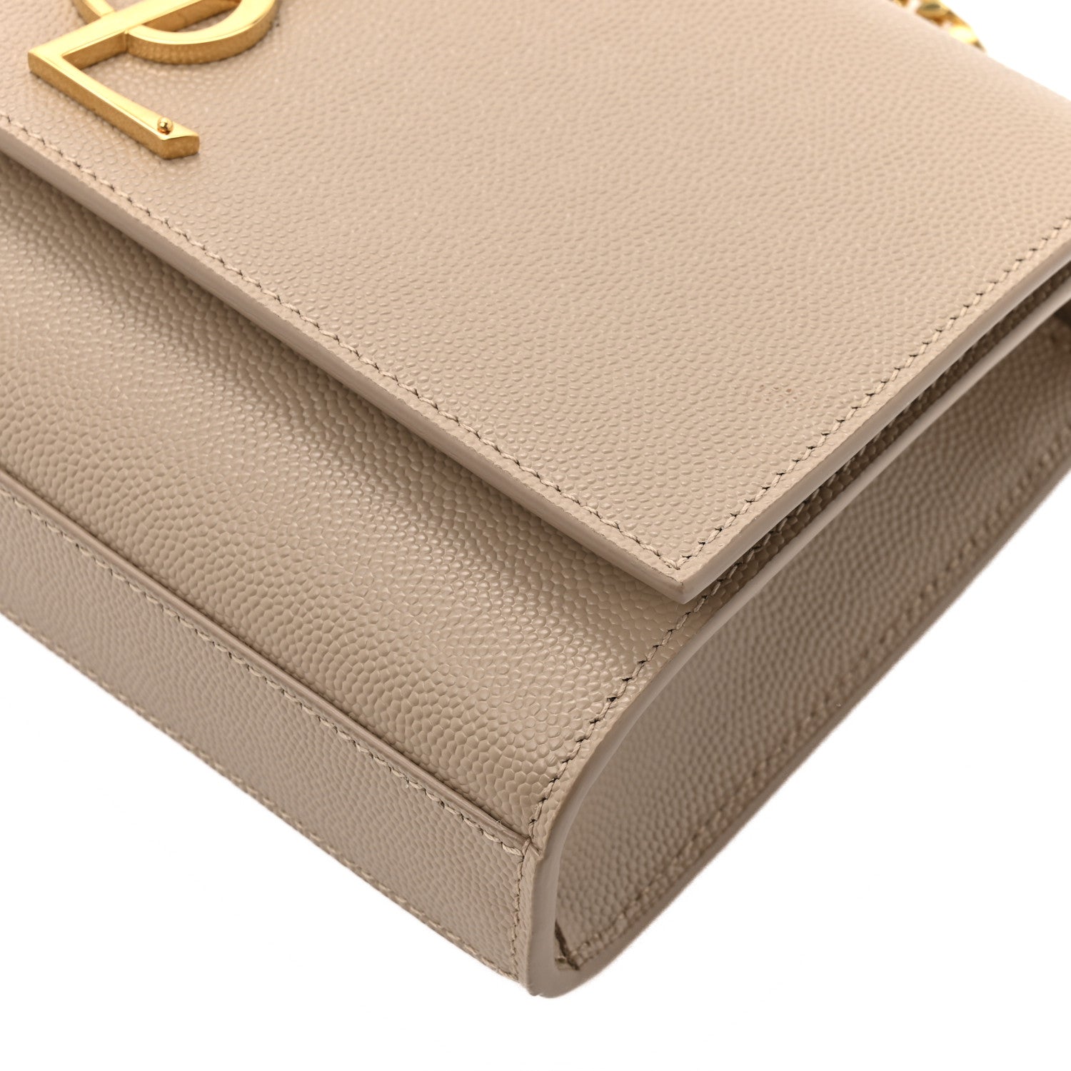 Saint Laurent Grain De Poudre Small Monogram Kate Satchel Dark Beige 12 of 13
