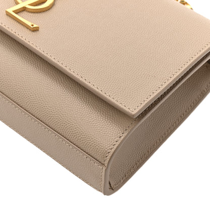 Saint Laurent Grain De Poudre Small Monogram Kate Satchel Dark Beige 12 of 13