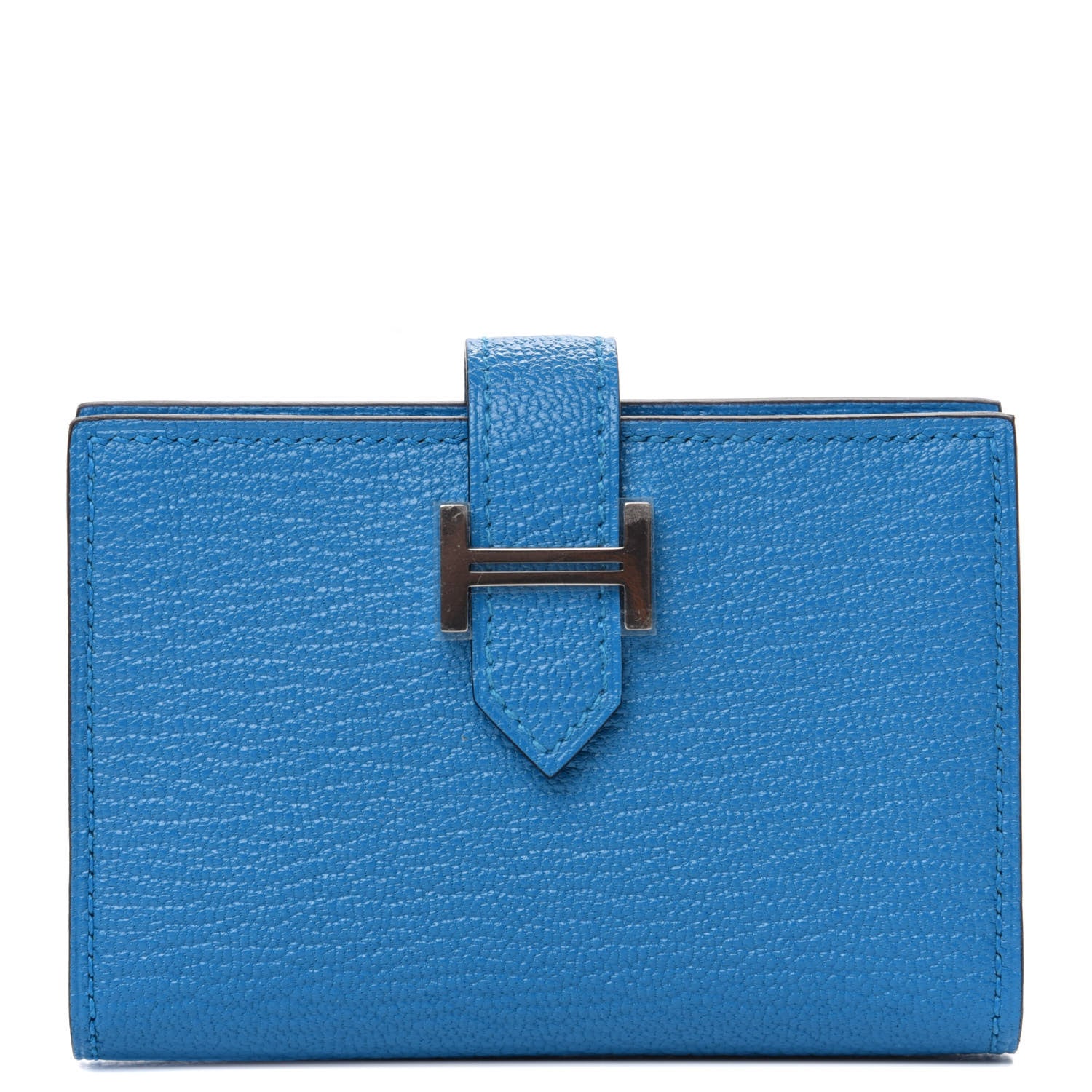 Hermes Chevre Mysore Bearn Card Holder Wallet Bleu Paradis 1 of 7