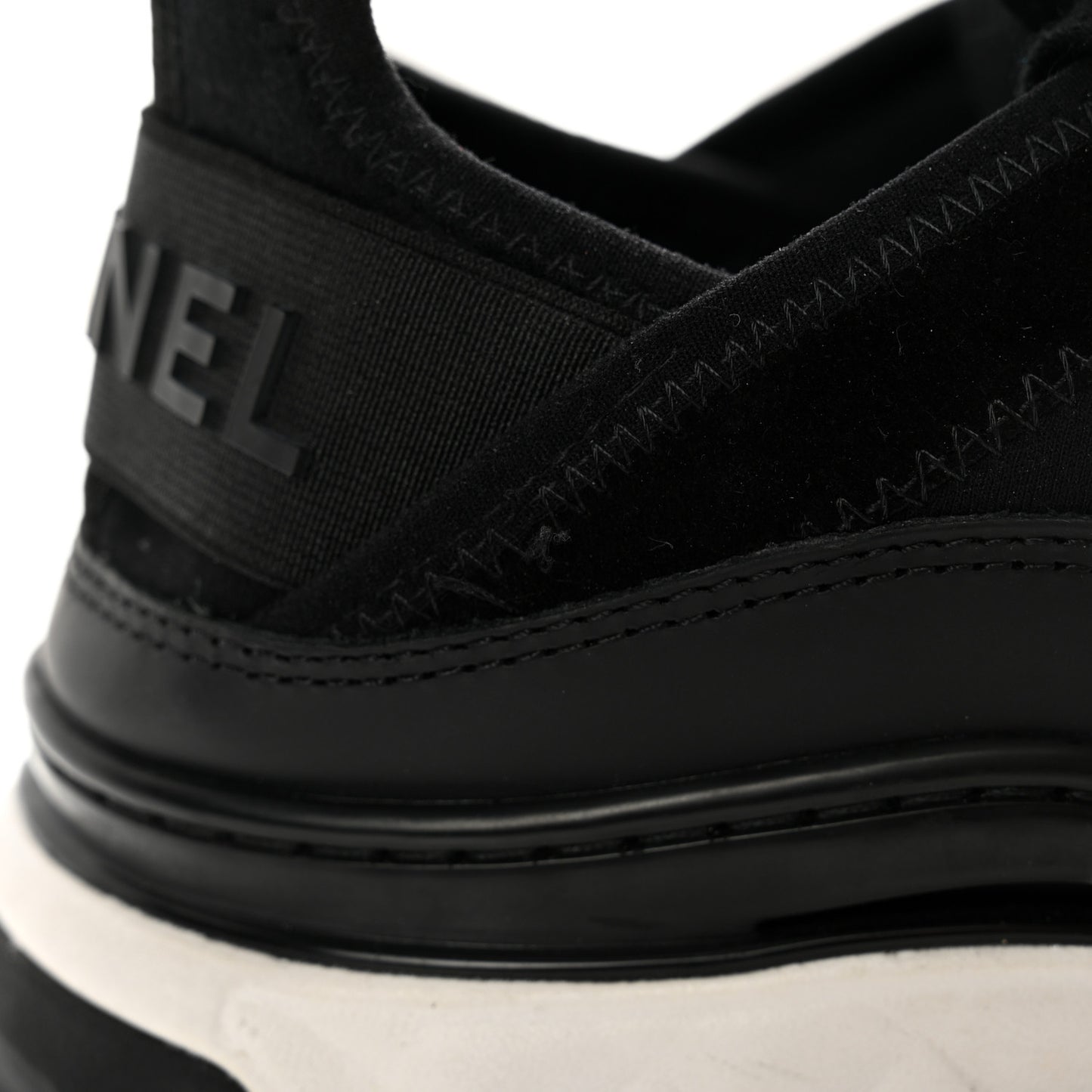 Velvet Calfskin Mixed Fibers CC Sneakers 37 Black