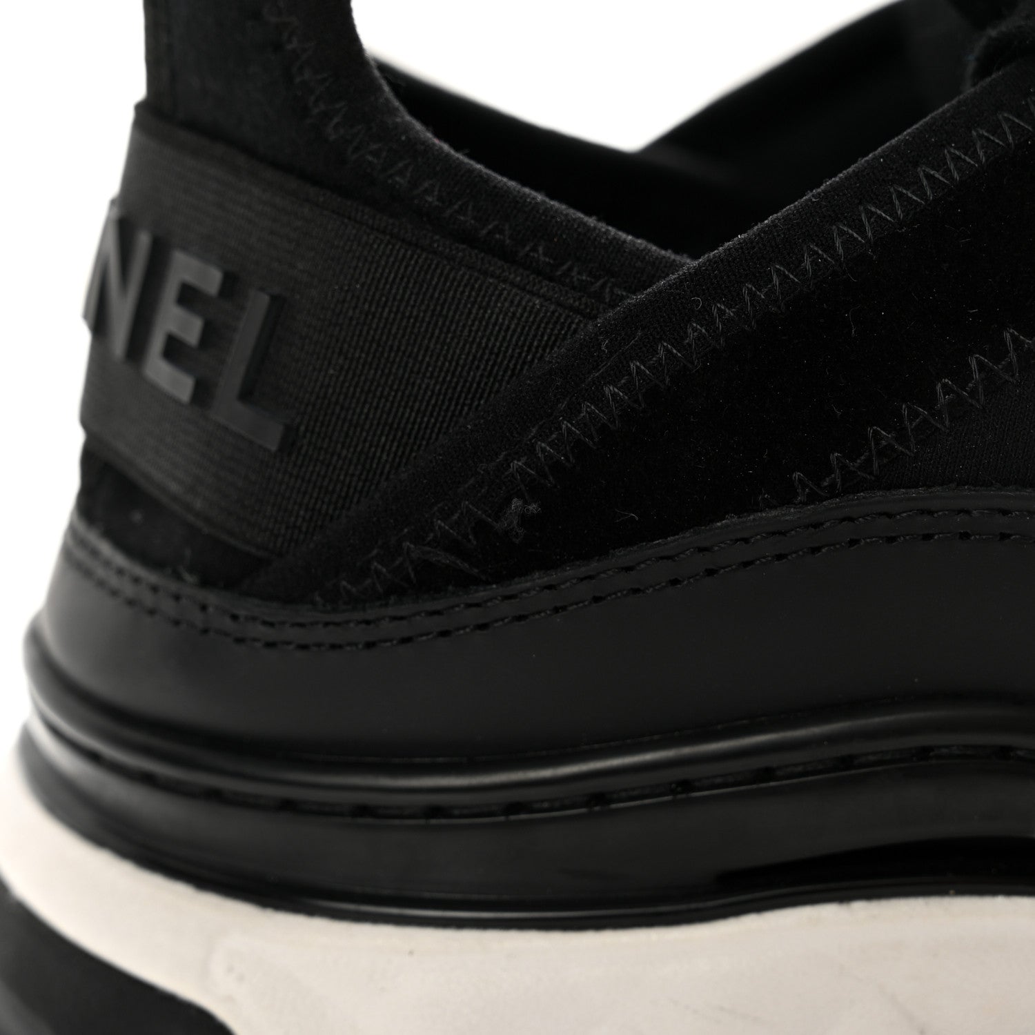 Chanel Velvet Calfskin Mixed Fibers CC Sneakers 37 Black 20 of 23