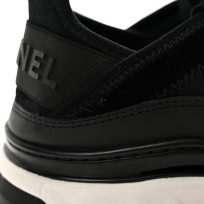 Chanel Velvet Calfskin Mixed Fibers CC Sneakers 37 Black 20 of 23