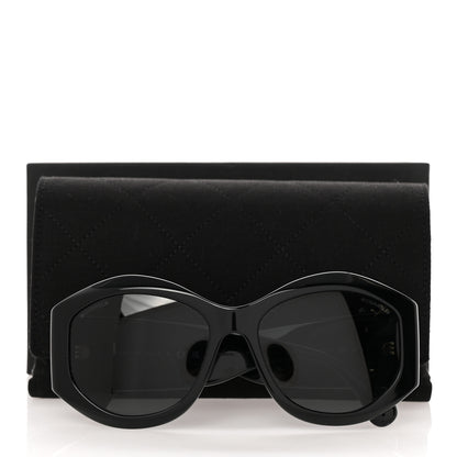Chanel Acetate Quilted CC Sunglasses 5486-A Black 8 of 8