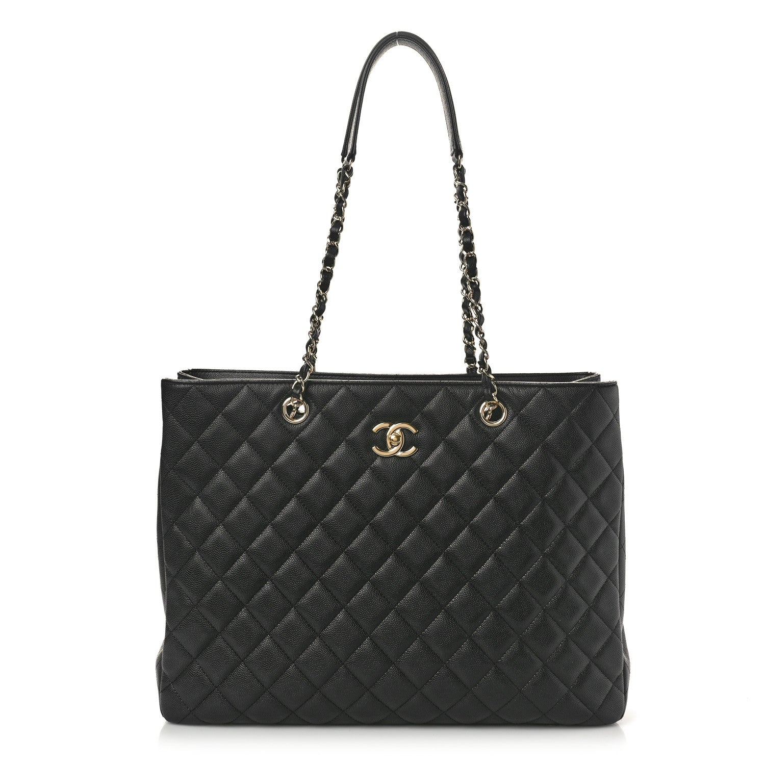 Chanel Caviar Quilted Large CC Shopping Tote Black 1 of 10