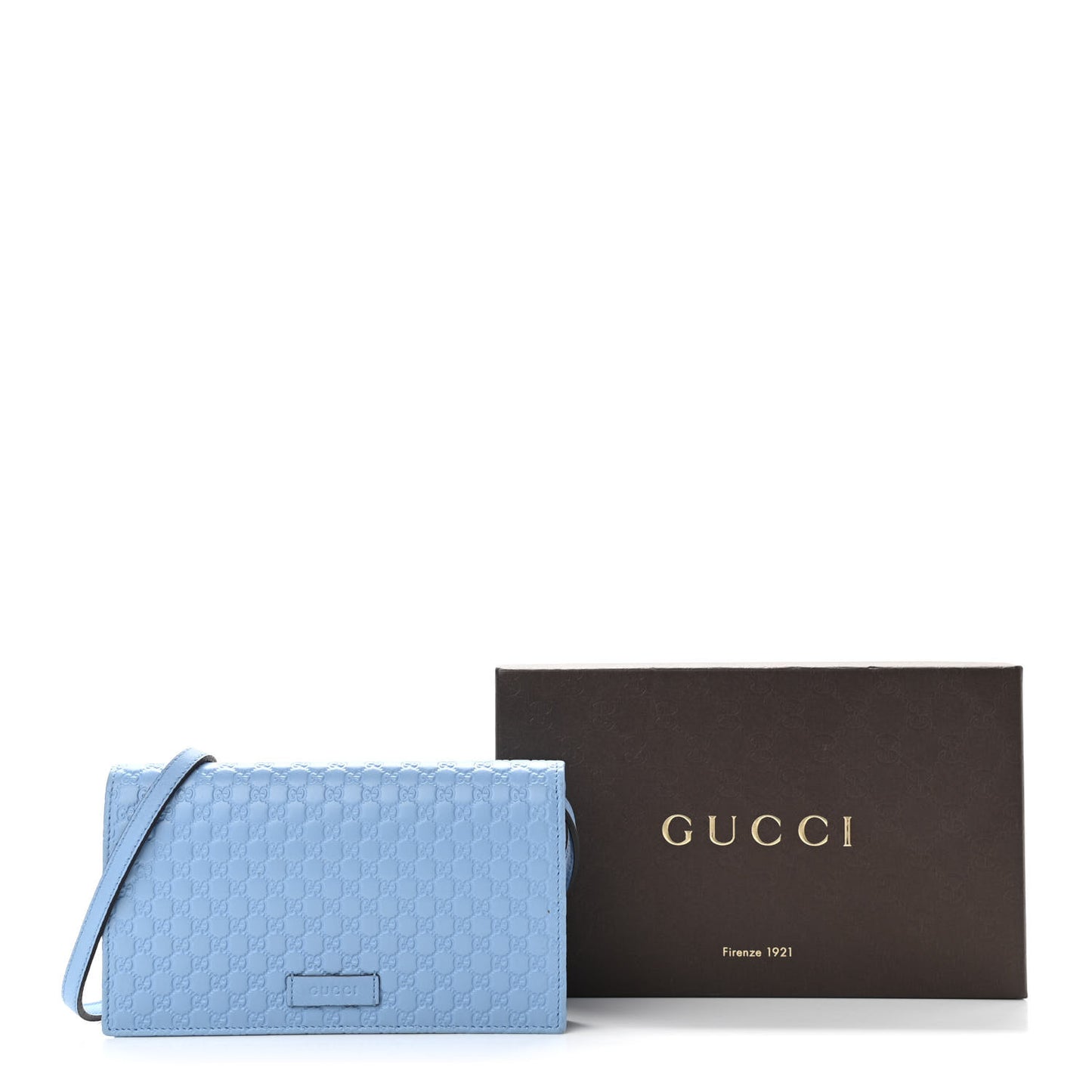 Microguccissima Crossbody Wallet Mineral Blue