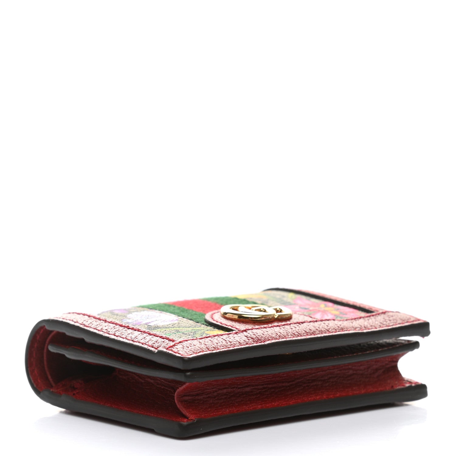 Gucci GG Supreme Monogram Flora Web Ophidia Card Case Red 4 of 9