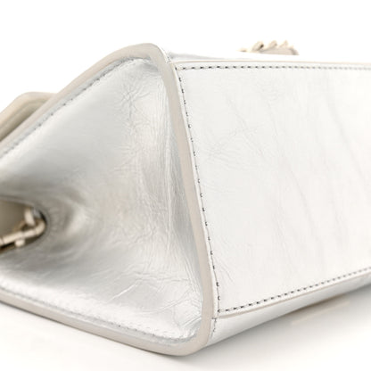 Marc Jacobs Calfskin The Metallic St. Marc Mini Top Handle Bag Silver 9 of 11