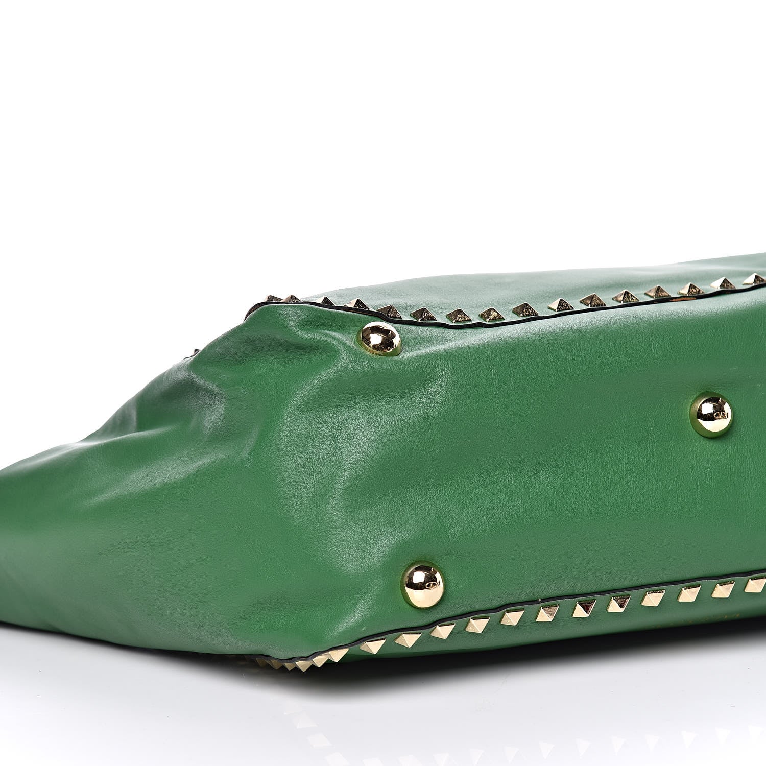 Valentino Garavani Vitello Medium Rockstud Tote Green 9 of 10