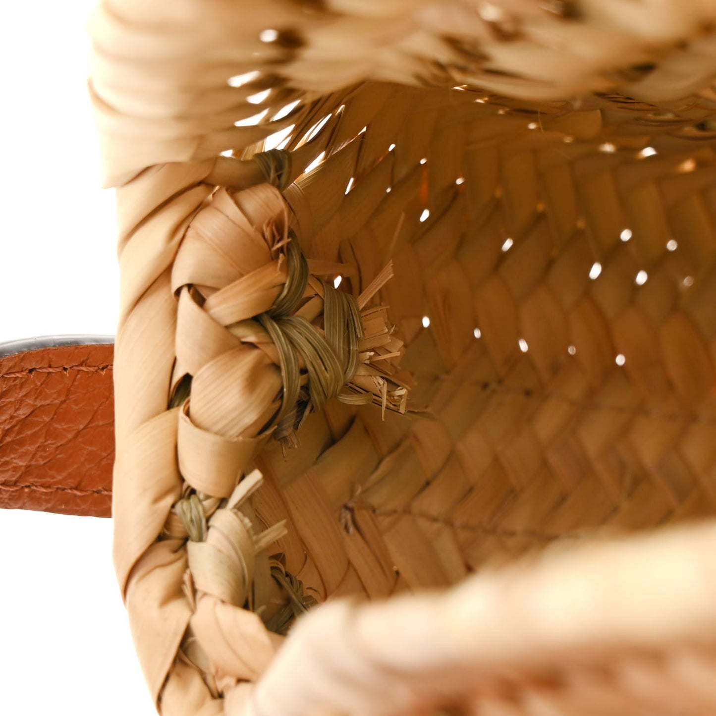 Raffia Calfskin Marcie Basket Small Marcie Round Crossbody Bag Tan