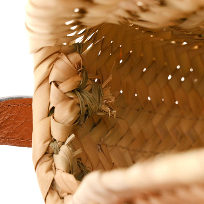 Chloe Raffia Calfskin Marcie Basket Small Marcie Round Crossbody Bag Tan 13 of 15