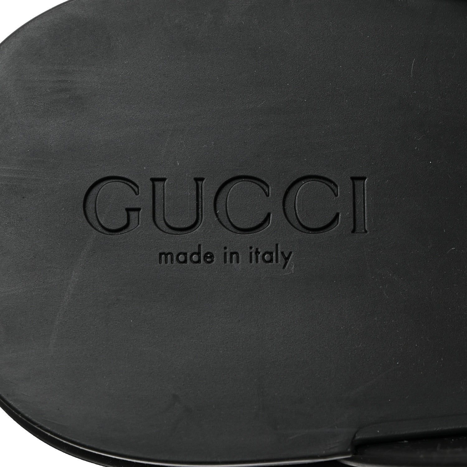 Gucci Rubber Chevron Logo Embossed Womens Thong Platform Sandals 35 Black 6 of 9