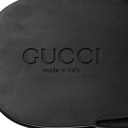 Gucci Rubber Chevron Logo Embossed Womens Thong Platform Sandals 35 Black 6 of 9