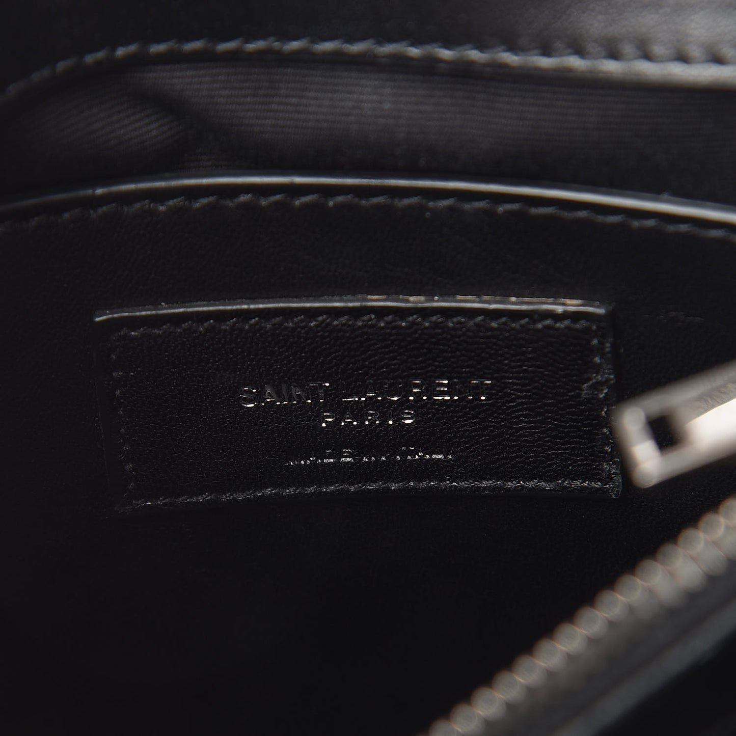 Calfskin Y Quilted Monogram Small Charm Loulou Chain Satchel Black
