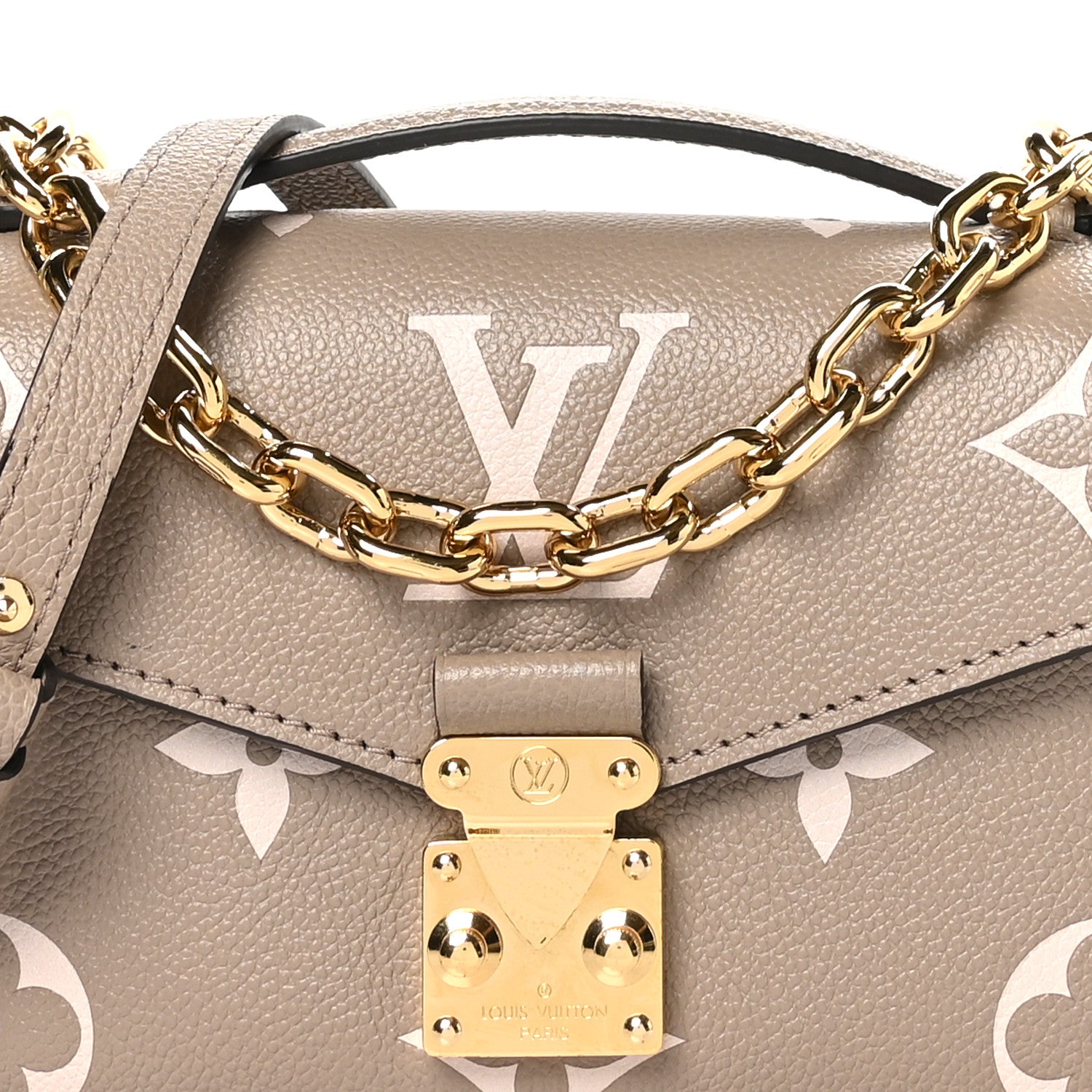 Louis Vuitton Empreinte Monogram Giant Pochette Metis East West Tourterelle Creme 8 of 10