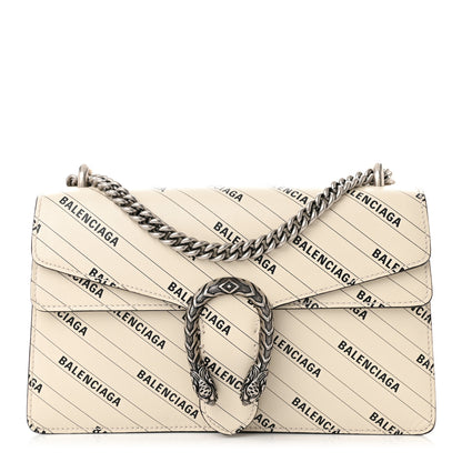 Gucci X BALENCIAGA Calfskin Logo Print Small Dionysus Shoulder Bag White 1 of 11