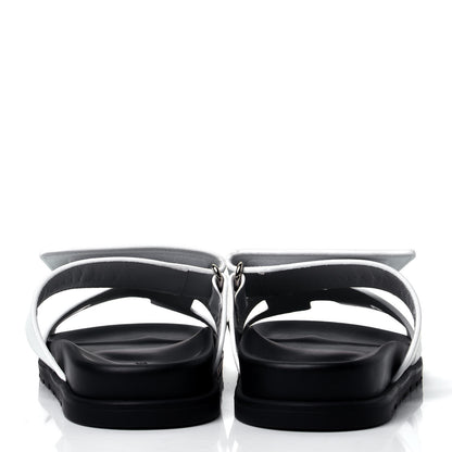 Hermes Calfskin Womens Chypre Sandals 36.5 White 4 of 6