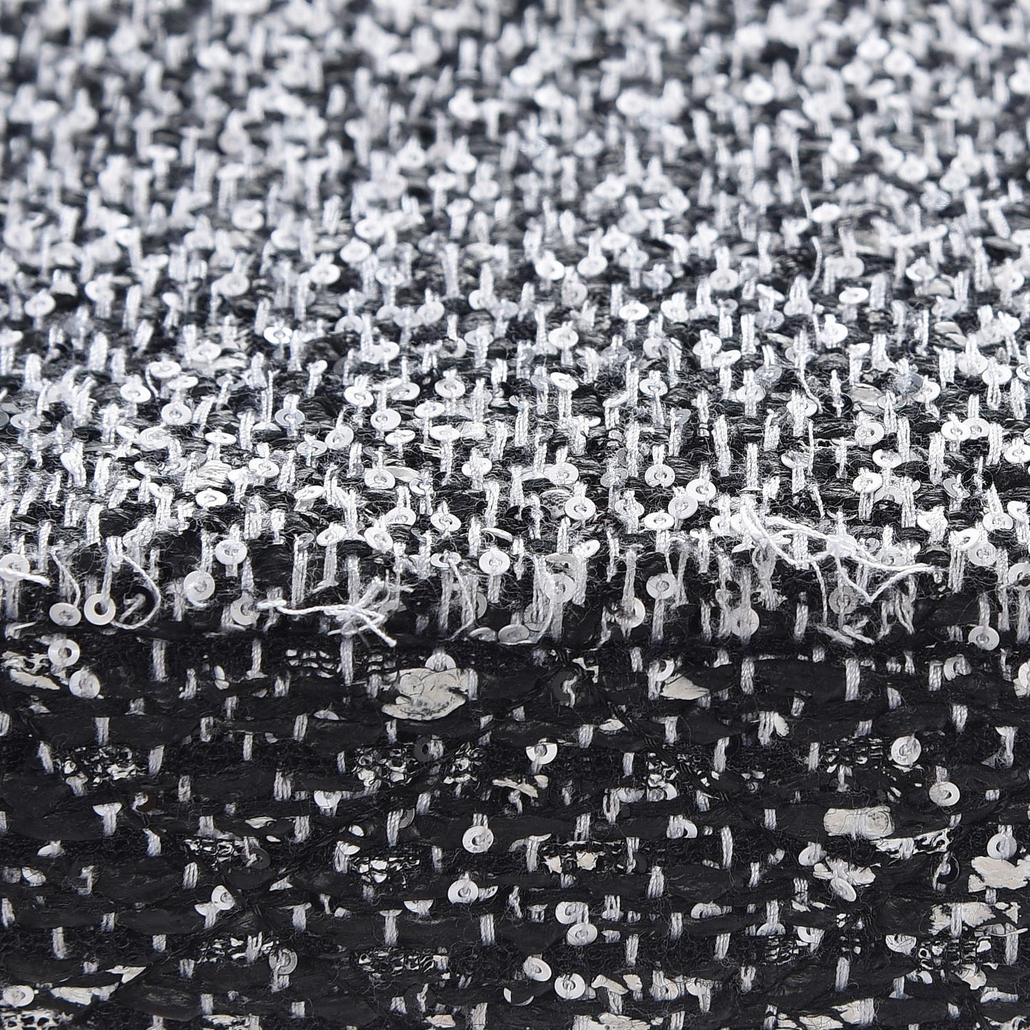 Tweed Sequin Small Elementary Chic Flap Black White