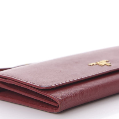 Prada Saffiano Metal Oro Chain Wallet Fuoco 6 of 11