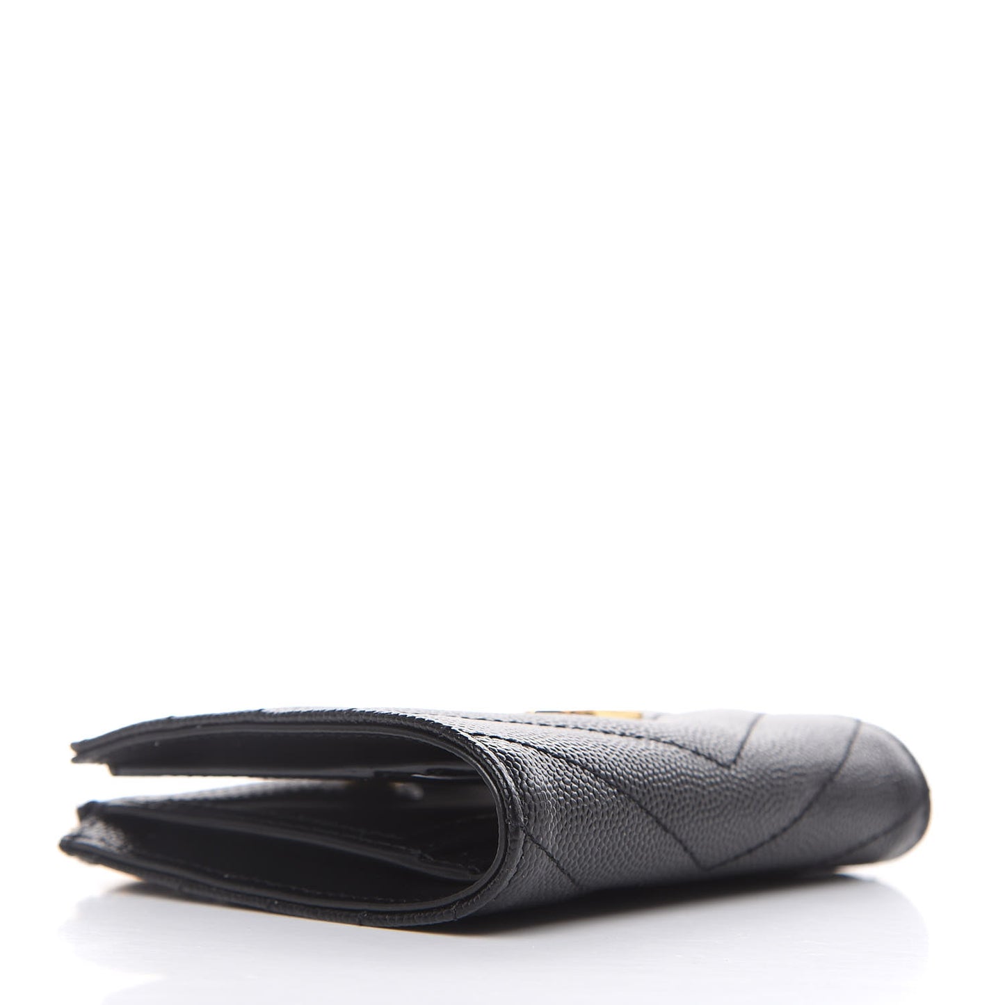 Grain De Poudre Matelasse Chevron Monogram Zipped Card Case Black