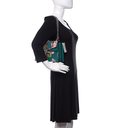 Gucci Calfskin Blooms Print Small Dionysus Shoulder Bag Bright Emerald Multicolor 2 of 9