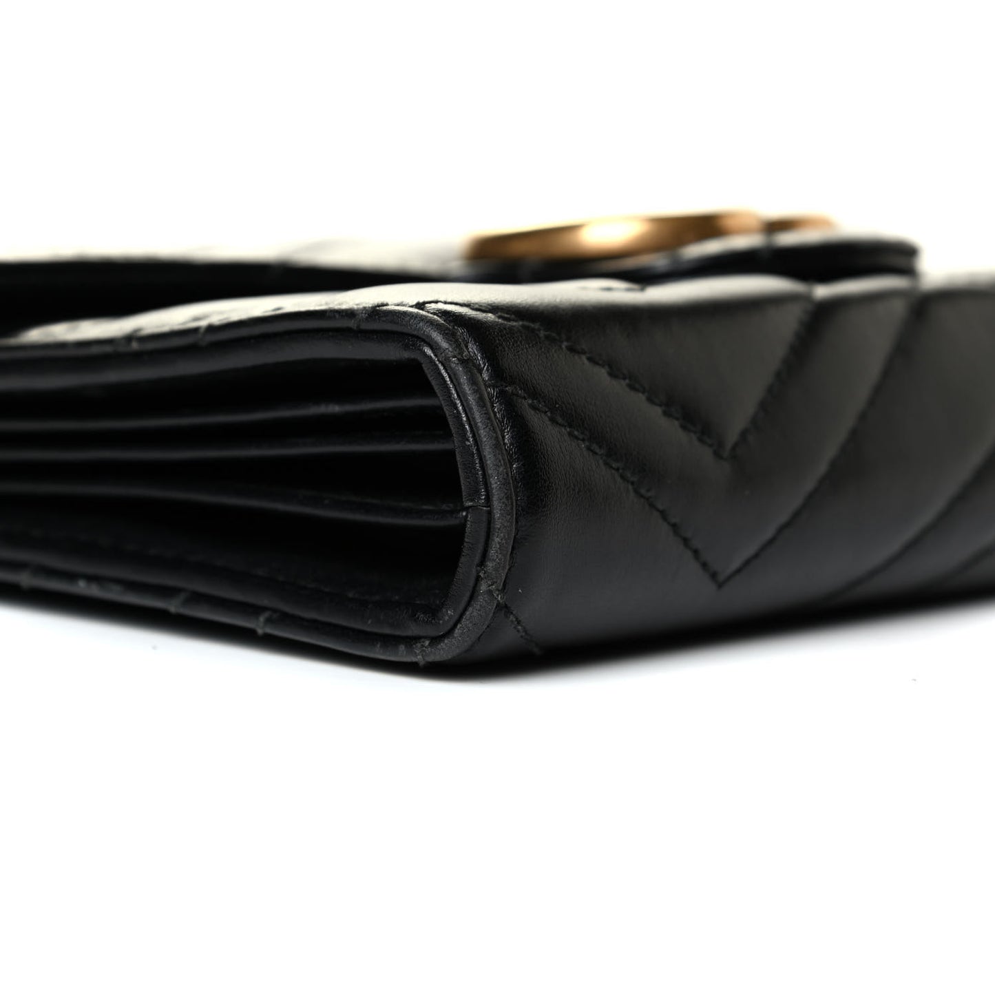Calfskin Matelasse GG Marmont Chain Wallet Black