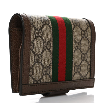 Gucci GG Supreme Monogram Web Ophidia Passport Case Beige New Acero 3 of 9