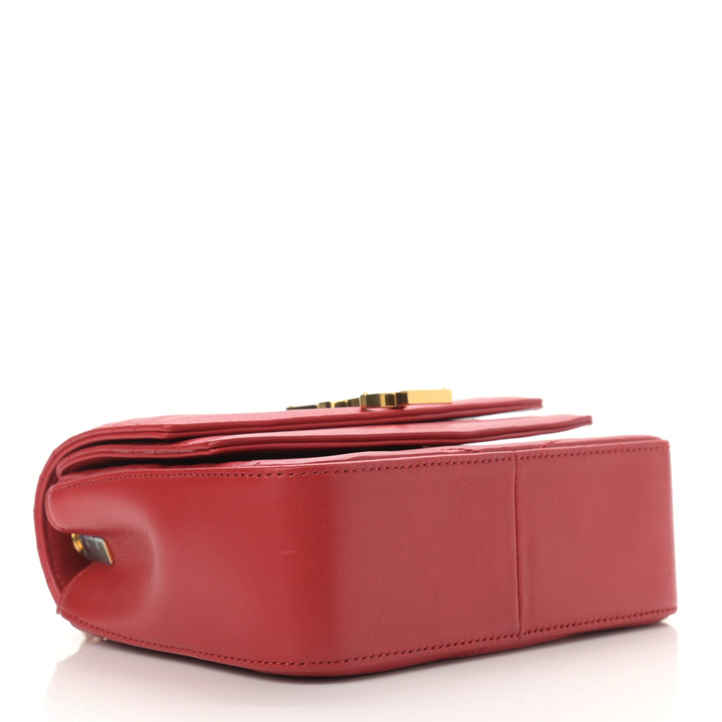 Lambskin Matelasse Chevron Monogram Small Sulpice Bag Red