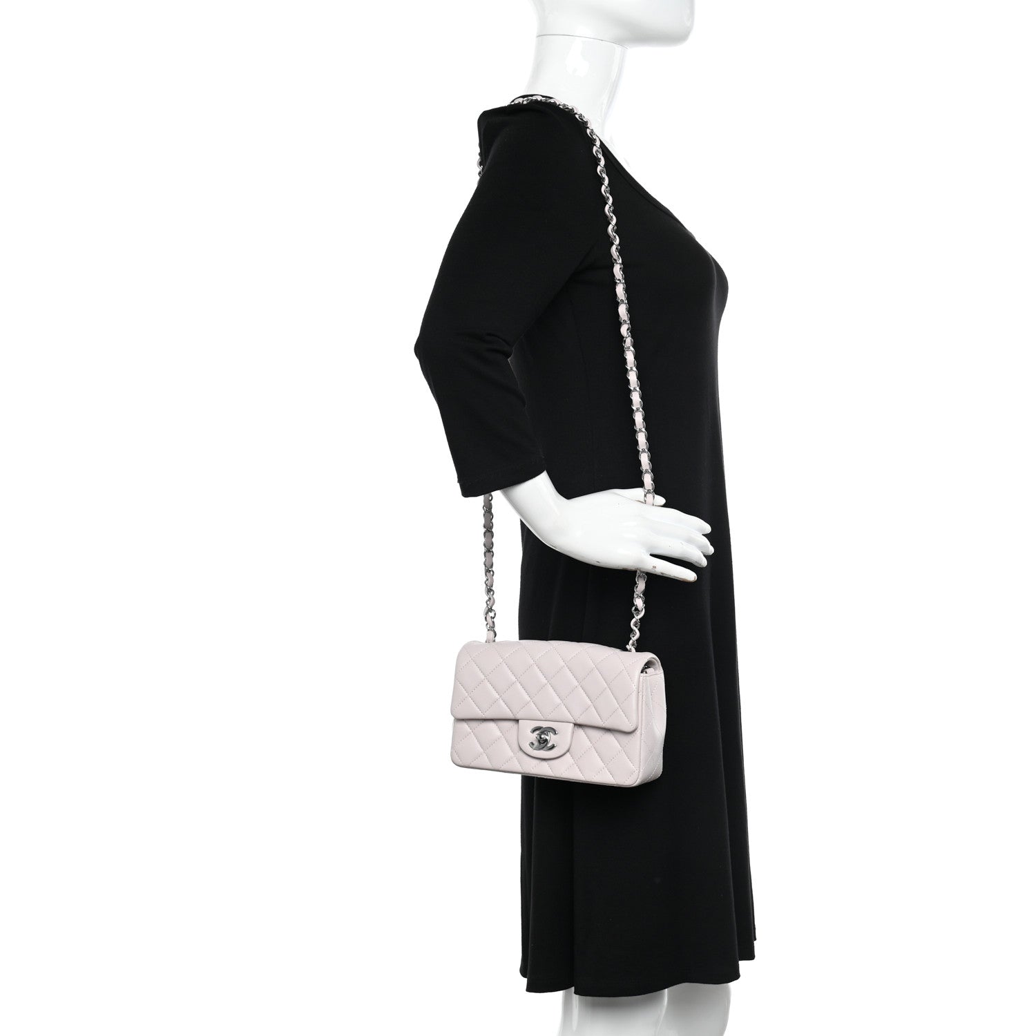 Chanel Lambskin Quilted Mini Rectangular Flap Light Purple 2 of 12