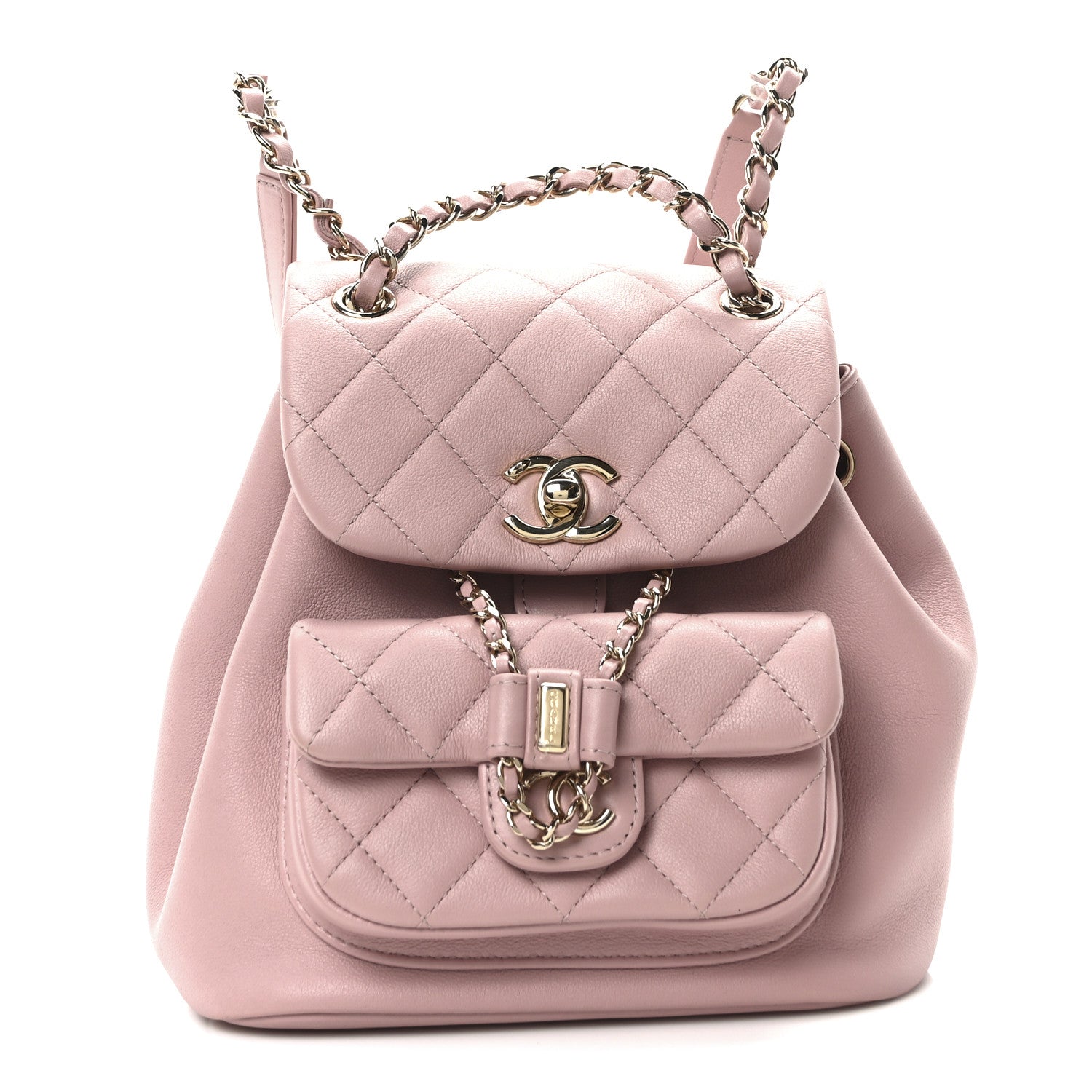Chanel Lambskin Quilted Small Duma Drawstring Backpack Light Pink 1 of 10