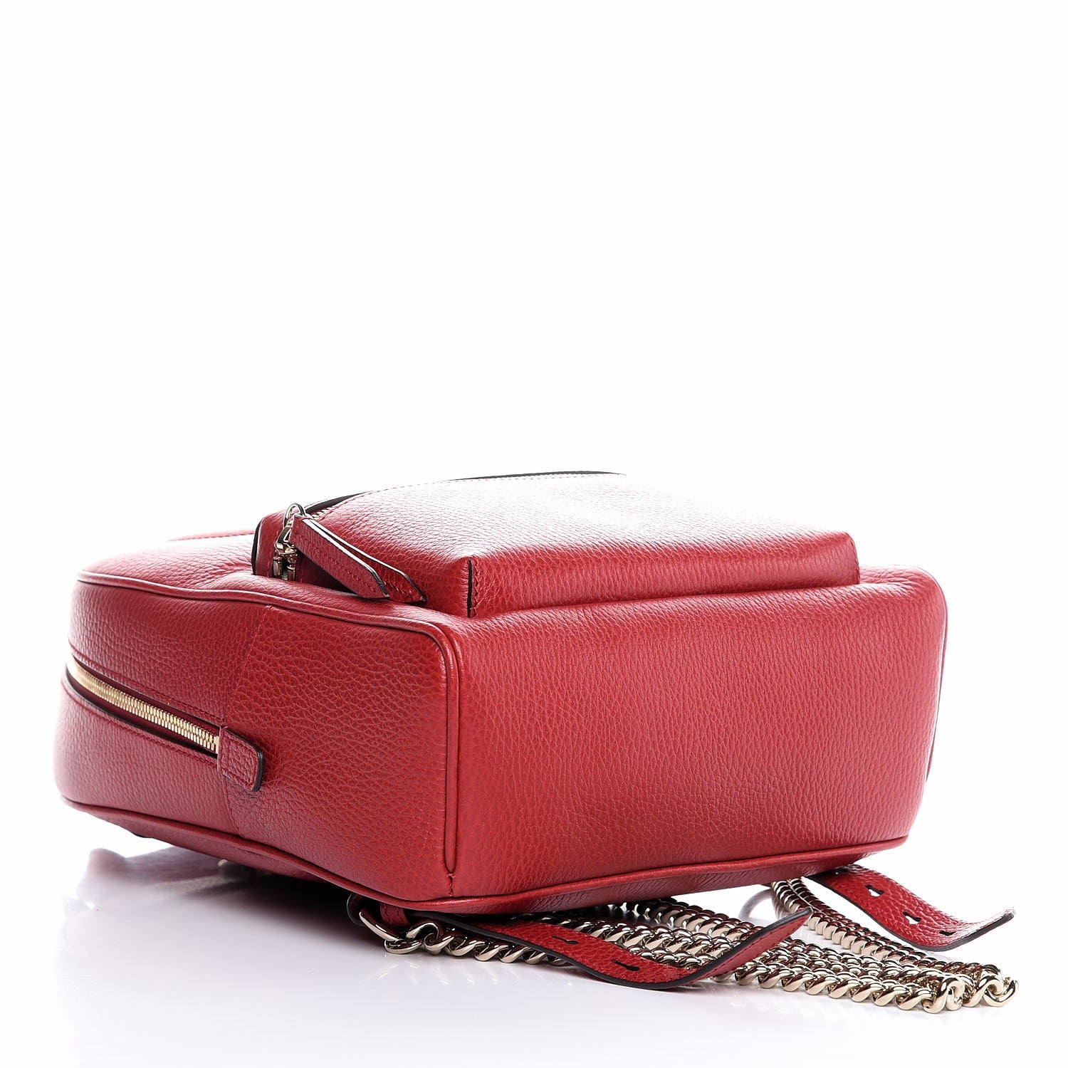 Gucci Pebbled Calfskin Soho Chain Backpack Red 4 of 7