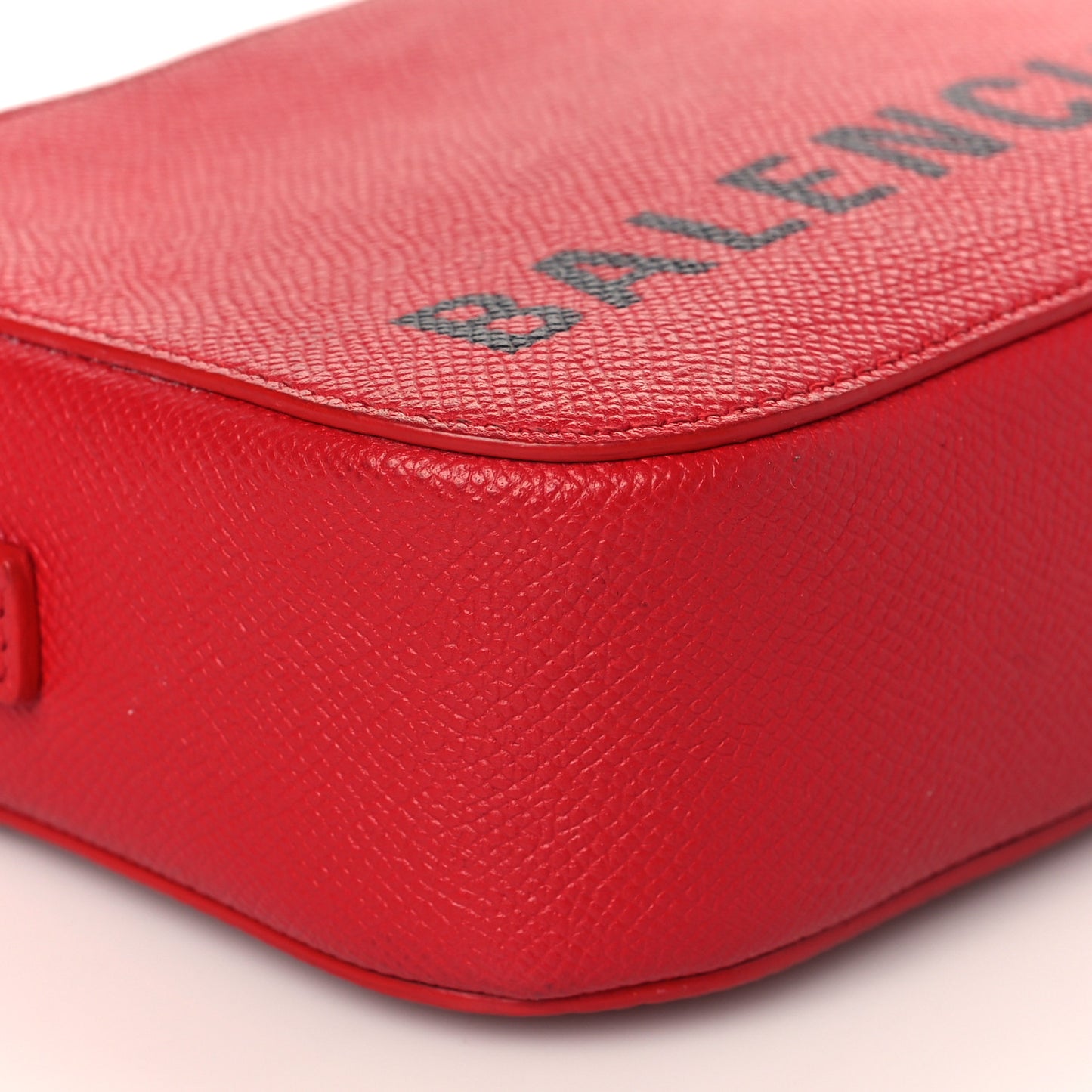 Signature Grained Calfskin Logo XS Ville Camera Bag Rouge Lantern Black