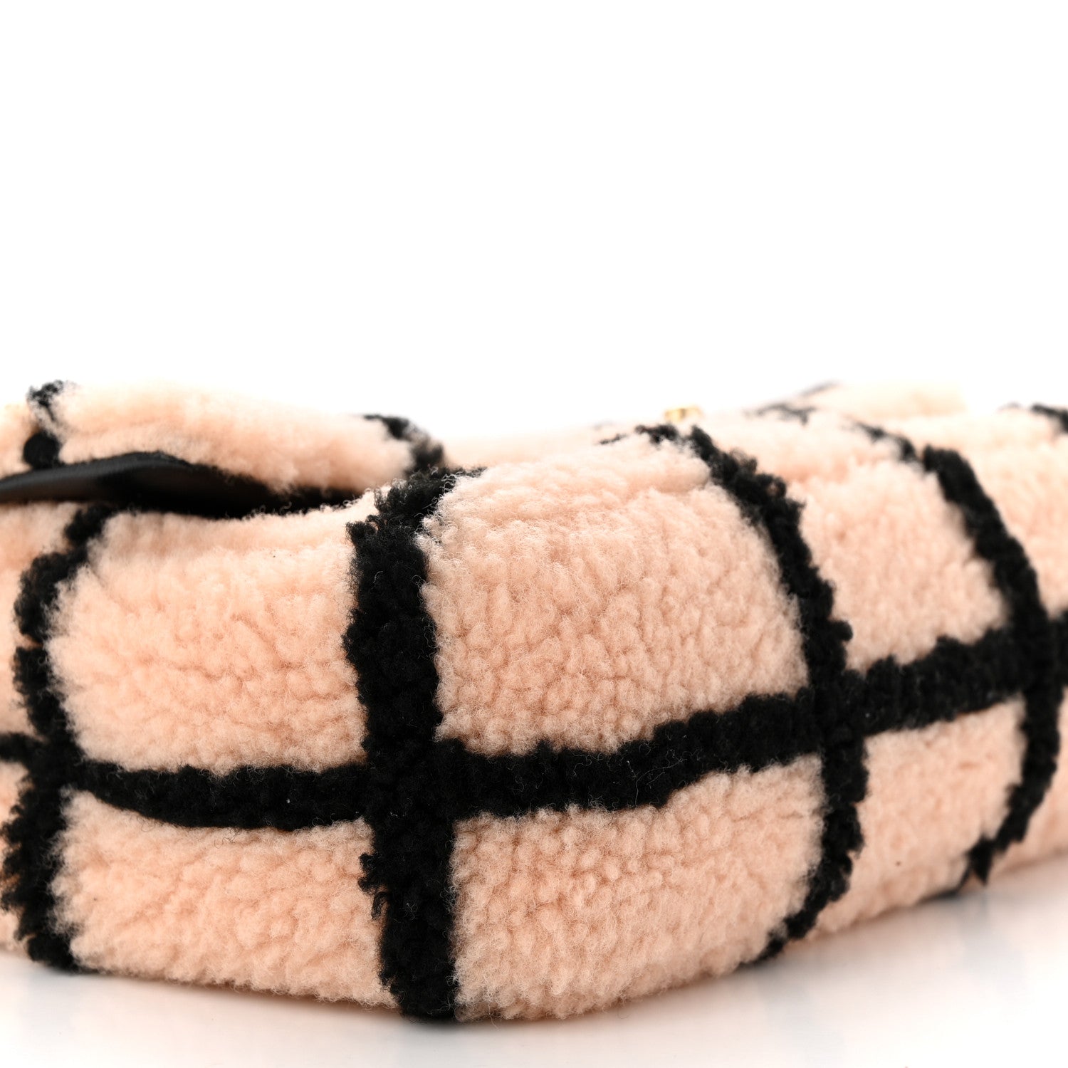 Chanel Shearling Lambskin Large Fluffy Tartan Single Flap Pink Black 9 of 13