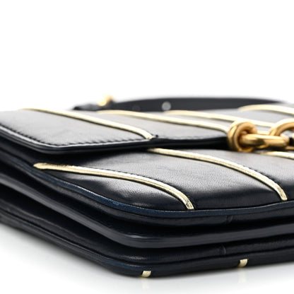 Saint Laurent Lambskin Quilted Le Maillon Satchel Marine 9 of 11