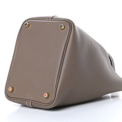 Hermes Taurillon Clemence Picotin Lock 18 PM Etoupe 10 of 11