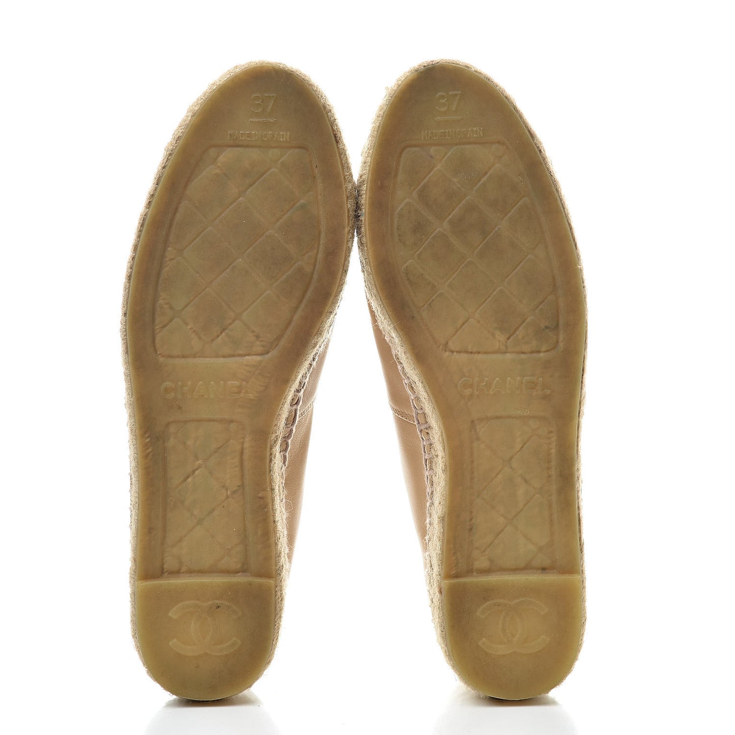 Lambskin CC Espadrilles 37 Beige Black