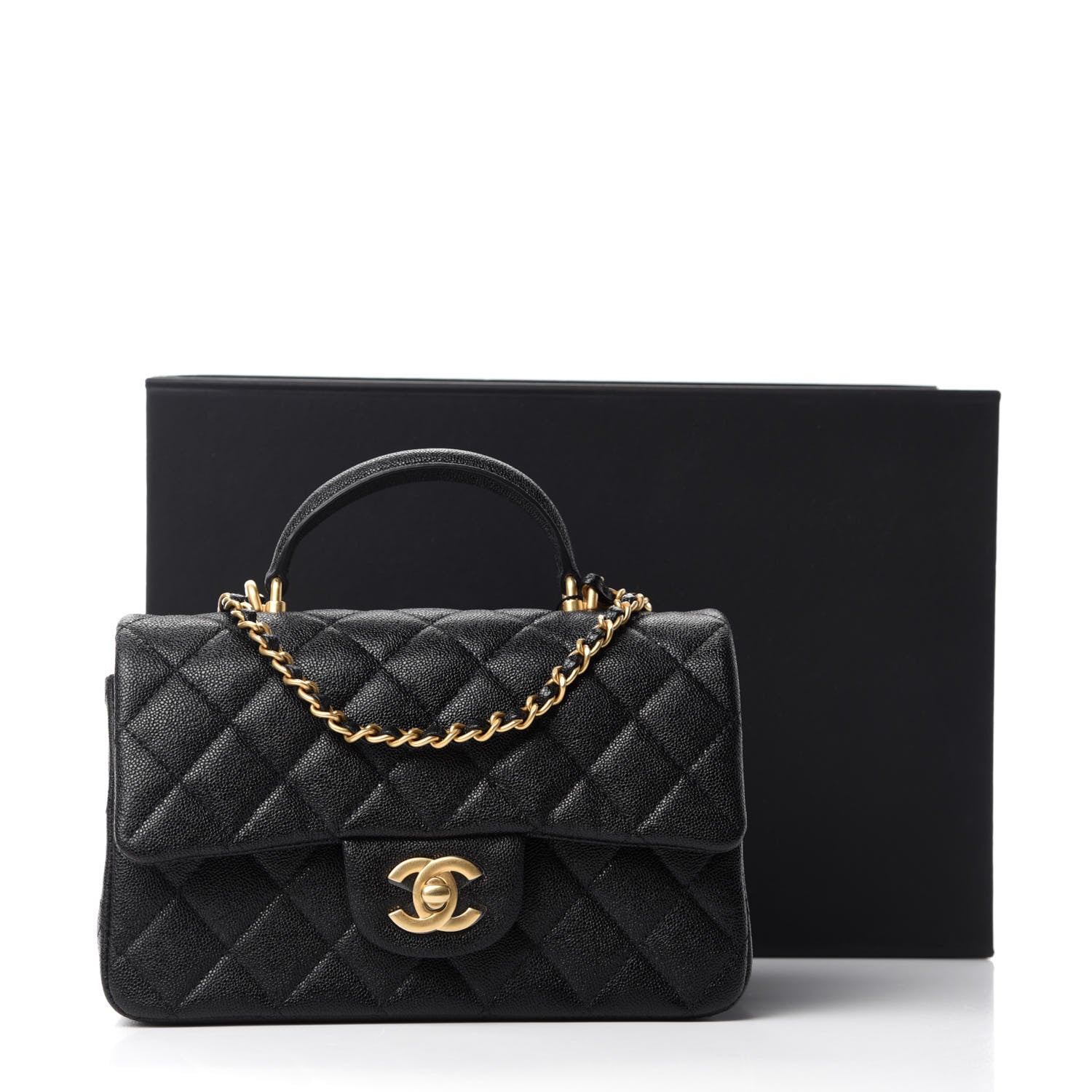 Chanel Caviar Quilted Mini Top Handle Rectangular Flap Black 11 of 11