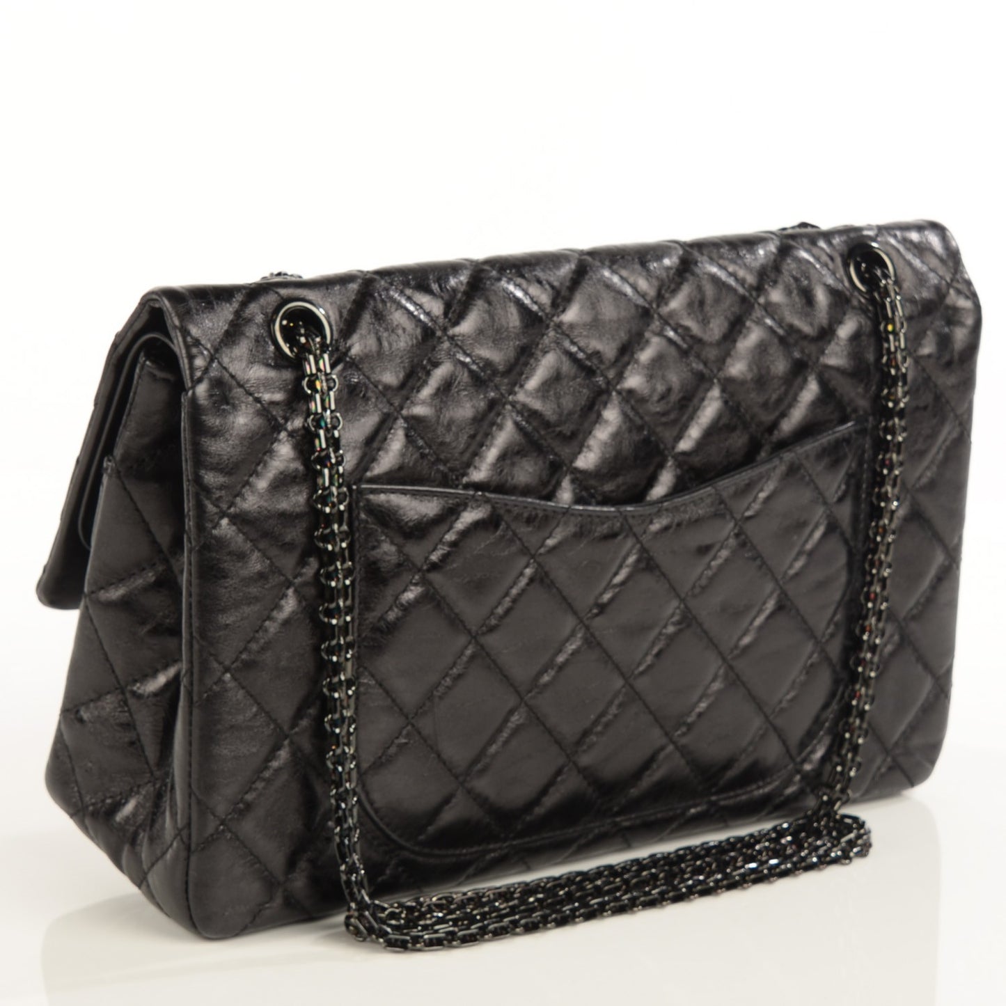 Metallic Calfskin 2.55 Reissue 227 Flap Black