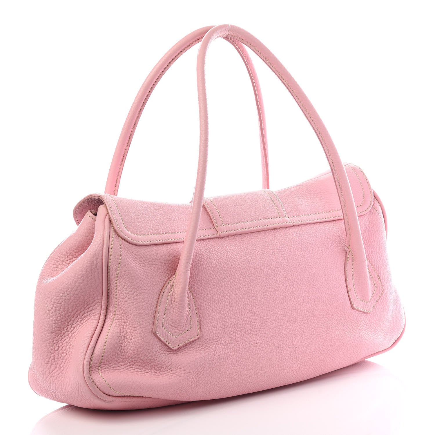 Celine Pebbled Calfskin Shoulder Bag Pink 2 of 12