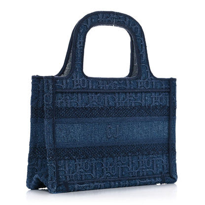 Christian Dior Oblique Denim Mini Book Tote Blue 2 of 10