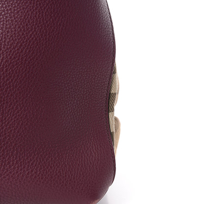 Burberry Grainy Calfskin House Check Medium Banner Tote Elderberry 11 of 11
