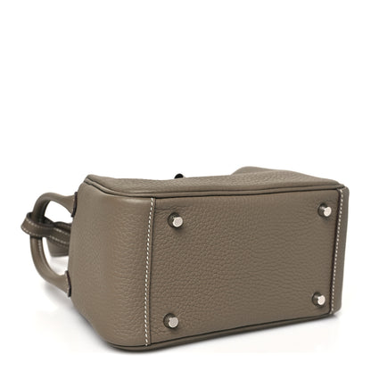Hermes Taurillon Clemence Mini Lindy 20 Etoupe 4 of 10